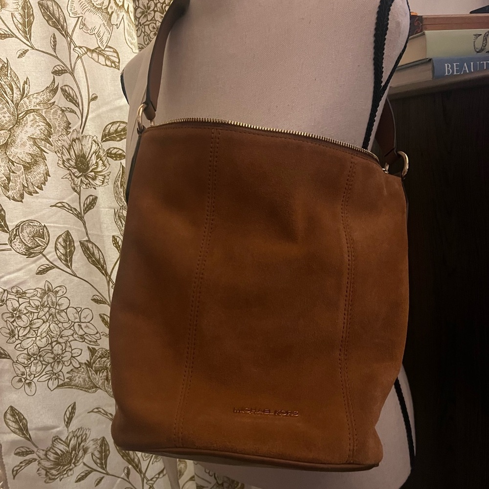 Michael Kors Tan Suede Crossbody Bag